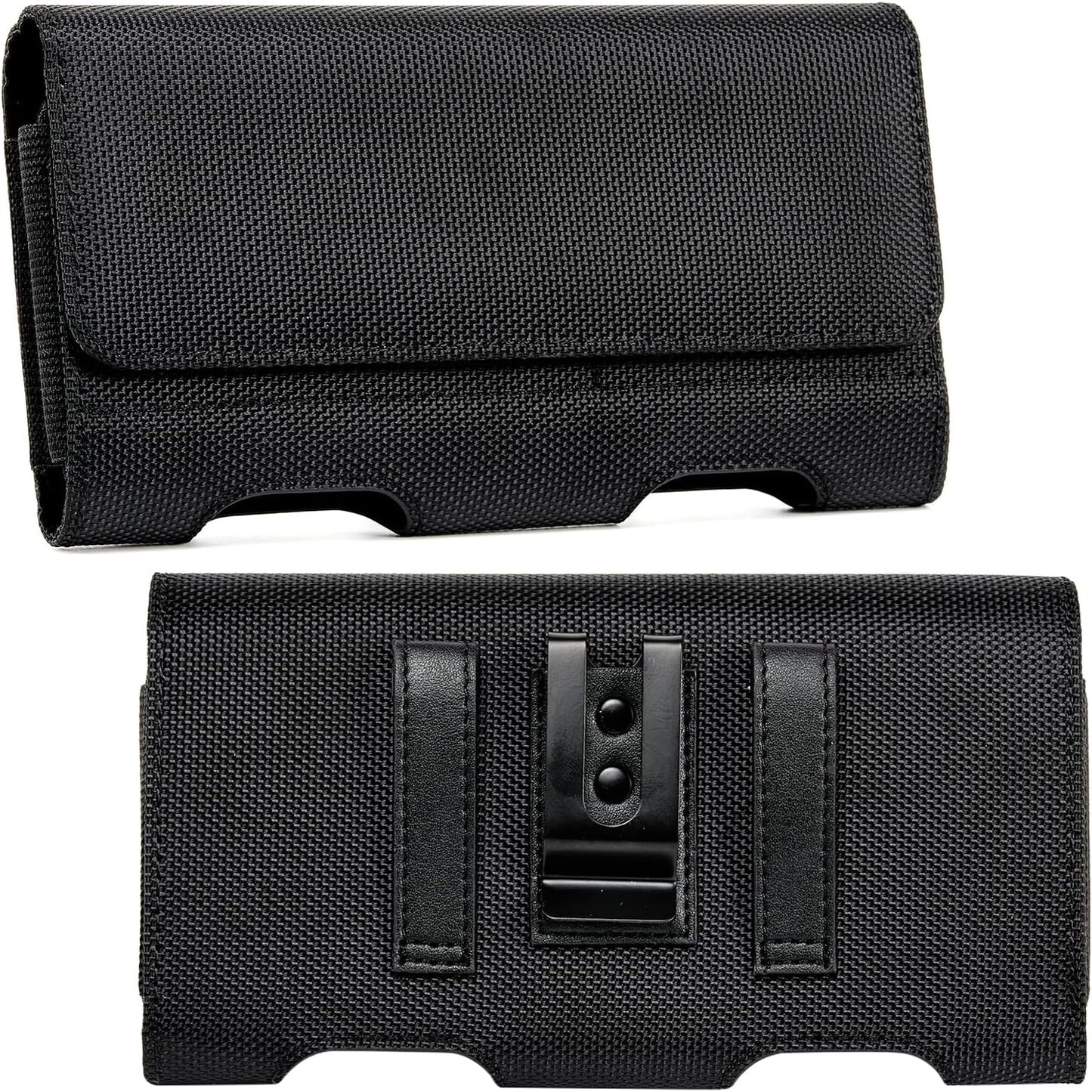 BECPLT Nylon Belt Holster Case Cell Phone Pouch Belt Holder Phone Holster Cover with Clip - Compatible with iPhone 13 Mini, 12 Mini, SE 2020, 8, 7, 6, 6S, Galaxy S10e, S7, J5 (Black)