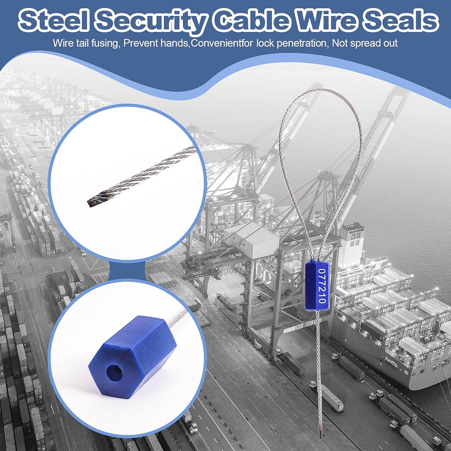 120 Pieces Security Cable Seals, Metal Number security tags for Truck, Trailers, Cargo, Containers, Vans, Oil Tank, Milk Vehicle (White, 120 Pack)