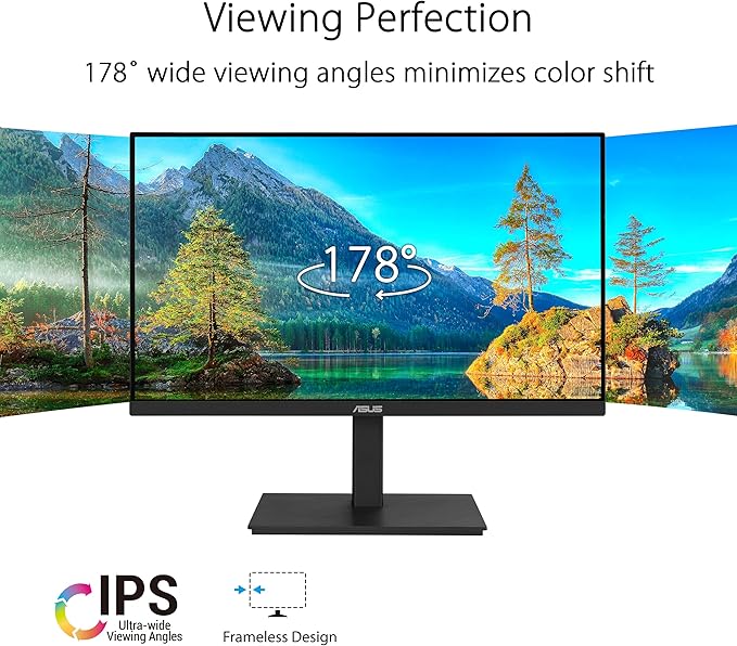ASUS 27” 1080P Docking Monitor (VA27ECPSN) – Full HD, IPS, 75Hz, Adaptive-Sync, Speakers, Eye Care, Low Blue Light, Flicker Free, RJ45, USB-C, DisplayPort, HDMI, Height Adjustment, VESA Wall Mountable