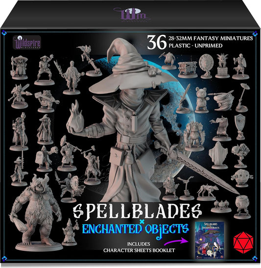 Spellblades & Enchanted Objects for DND Miniatures 28mm-32mm Player-Characters, NPC Bulk D&D Minis Unpainted Dungeons & Dragons Figures Accessories for Fantasy Tabletop RPG DND Pathfinder