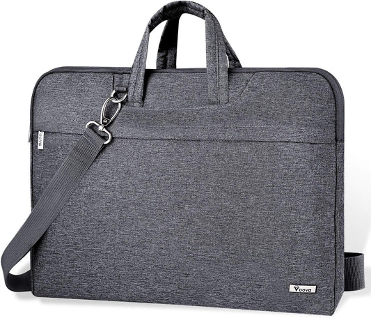 Voova Laptop Bag 15.6 Inch, Waterproof Computer Sleeve Carrying Case with Shoulder Straps & Handle Compatible with Macbook Air 15 M2/M3/M4, MacBook Pro 15/16, 15-16 Inch Hp Dell Lenovo Asus, Grey